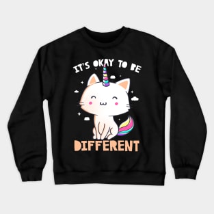 It's Okay To Be Different Cute Unicorn Gift Crewneck Sweatshirt